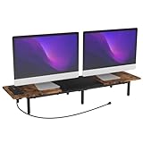 Dual Monitor Stand Riser Desk Riser for 2 Monitors Computer Monitor Stand with USB Ports TV Stand Lift…