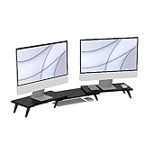 loukin Dual-Monitorständer für Schreibtisch, 44 x 25 cm, großer Computerständer für 2 Monitore, Laptop,…