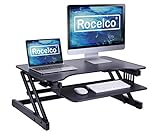 Rocelco R ADR Tischkonverter für Stehpult, höhenverstellbar, 81,3 cm, Stahl Aluminium Laminat, schwarz,…