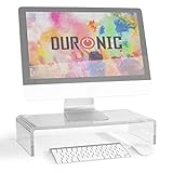 Duronic DM053 Monitorständer | 50 x 20 cm Acrylglasplatte | Bis 30 kg | Ergonomischer Bildschirmständer…