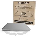 ICONIT Alumispin Elite Monitor-Drehteller, 12,7 x 12,7 cm, reines Aluminium, um 360° drehbar, quadratisches…