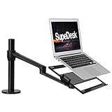SupeDesk Laptop-Monitor-Ständer für Schreibtisch, einarmig, höhenverstellbar und winkelverstellbar,…