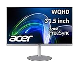 Acer CBA322QU Monitor 31,5 Zoll (80 cm Bildschirm) WQHD, 75Hz, 1ms (VRB), 2xHDMI 2.0, DP 1.2, höhenverstellbar,…