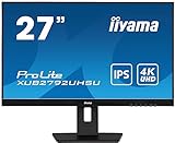 iiyama Prolite XUB2792UHSU-B5 68,45cm 27" IPS LED Monitor 4K UHD DVI HDMI DP USB3.0 Slim-Line Höhenverstellung…