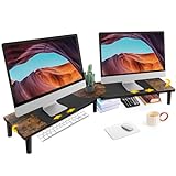 Dual-Monitor-Riser-Ständer für Schreibtisch, großer Monitorständer für 2 Monitore mit verstellbarem…