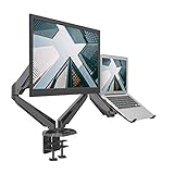 SHOPPINGALL SA-GM224U+D15 Halterung für Monitor und Laptop oder Dual-Monitore mit 2 Armen für 38,1 cm…