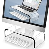 AboveTEK Acryl-Monitorständer Klarer Monitorständer & Computer-Schreibtischständer, Premium-Acryl-Laptop-Ständer…