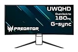 Acer Predator X34S Gaming Monitor 34 Zoll (86 cm Bildschirm) QHD, 180Hz OC DP, 144Hz DP, 100Hz HDMI,…