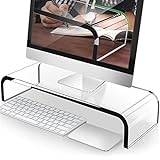 AboveTEK Monitorständer Acryl Bildschirmständer PC/TV Transparent Acryl Monitor Ständer Bildschirmerhöhung…