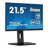 iiyama Prolite XUB2292HSU-B6 54,6cm 21,5" IPS LED-Monitor Full-HD 100Hz HDMI DP USB3.2 Höhenverstellung…
