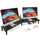Dual-Monitor-Riser Ständer für Schreibtisch, großer Monitorständer für 2 Monitore mit verstellbarem…