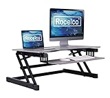 Rocelco 95,2 cm Deluxe höhenverstellbarer Stehpult – Quick Sit Stand Up Dual Monitor Riser – Gasfeder…