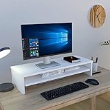 Henor, Monitorständer mit herausnehmbarer Ablage, TV-Bildschirmerhöhung, in FSC® Holz, 82 x 32 x 18…