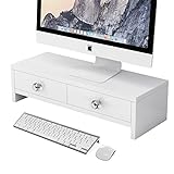POCURBAN Monitorständer mit Schubladen, Computer-Monitorständer, Schreibtisch-Organizer-Ständer für…