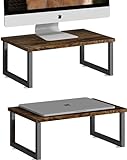 Simple Trending 2er-Pack Monitorständer aus Holz, Schreibtisch-Organizer-Ständer mit rutschfestem Saugnapf…