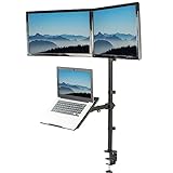 VIVO Stand-V012L Laptop- und Dual-Monitorhalterung für 33 bis 68,6 cm (13 bis 27 Zoll) LCD-Monitor,…