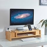 [en.casa] Monitorständer Hartola Schreibtischorganizer mit offenem Ablagefach Bildschirmerhöhung für…