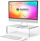 GOLDORCLE Monitorständer aus Acryl, transparent, für Computer, Monitorständer für Laptop, PC, Drucker,…