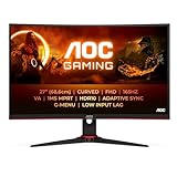 AOC Gaming C27G2E - 27 Zoll Full HD Curved Monitor, 165 Hz, 1 ms GtG, FreeSync Premium (1920x1080, VGA,…