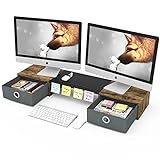 WESTREE Monitorständer mit zwei Schubladen, Computer-Schreibtisch-Organizer für Laptop, Computer, Drucker,…