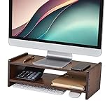 HUVIBE Monitorständer, 2 Etagen, Computer-Monitorständer mit Aufbewahrungs-Organizer, Desktop-Ständer…