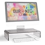 Duronic DM054 Monitorständer | 50 x 20 cm Schwarze Acrylglasplatte | Bis 30 kg | Ergonomischer Bildschirmständer…