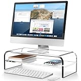 AboveTEK Monitorständer Acryl Bildschirmständer PC/TV Transparent Acryl Monitor Ständer Bildschirmerhöhung…