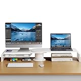 SEZQMA Single-Dual-Monitorständer für Schreibtisch - Keine Installation, Eck-Monitorständer, Computer-Monitorerhöhung…