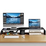 SEZQMA Doppel-Monitorständer für Schreibtisch – Computer-Monitorständer für Eckarbeitsplatz