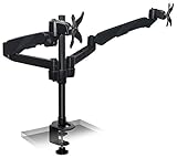 Mount-it! Height Adjustable Full Motion Two Monitor Computer Desk Mount Spring Arm Quick Release with…