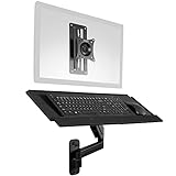 VIVO Sit-Stand 17 bis 81.3 cm Single Monitor Wandhalterung mit pneumatischem Arm, Tastaturablage, Combo,…