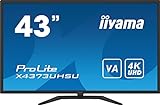 iiyama ProLite X4373UHSU-B1 42,5cm (42,5") VA LED-Monitor 4K UHD (2xHDMI, DisplayPort, mDP) 4xUSB 2.0/3.0)…