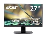 Acer KA272 Monitor 27 Zoll (69 cm Bildschirm) Full HD, 75Hz HDMI, 60Hz VGA, 1ms (VRB), HDMI 1.4, VGA,…