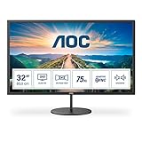 AOC Q32V4 - 32 Zoll QHD Monitor, AdaptiveSync (2560x1440, 75 Hz, HDMI, DisplayPort) schwarz