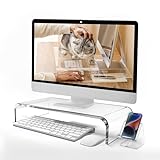 KMANDLU Premium Acryl-Monitorständer, Computer-Erhöhung, Acryl-Laptop-Ständer, breit 50,8 cm, Computerständer,…