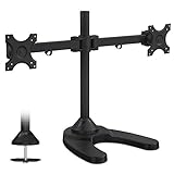 Mount-it! Dual Monitor Stand | Double Monitor Free Standing Desk Mount | Arms Fit Two x 19 20 21 22…