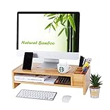 2-stöckiger Bambus-Monitorständer, Schreibtisch Organizer und Zubehör, Laptop, Computer-Monitor mit…