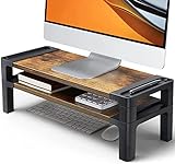 HUANUO Monitorständer Computer Riser, Monitorständer für Schreibtisch mit verstellbarer Höhe und 2 Plattformen,…
