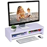 Holz Bildschirmerhöhung, Monitorständer Holz 2 Tier PC Laptop Monitorerhöhung Mit Schublade, Desktop…
