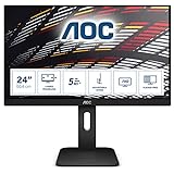 AOC 24P1 - 24 Zoll FHD Monitor, höhenverstellbar ( 1920x1080, 60 Hz, VGA, DVI, HDMI, DisplayPort, USB…