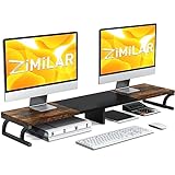 Zimilar Dual-Monitor-Ständer, großer Monitorständer für Schreibtisch, Holz-Monitorerhöhung mit Stauraum…
