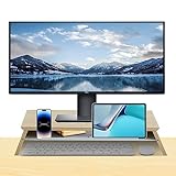 VECOFO Monitorständer, Computer-Monitorständer für Schreibtisch, Massivholz-Desktop-Ständer für Laptop,…