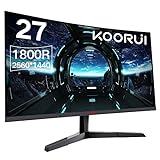 KOORUI 27 Zoll Gaming Monitor – 144 Hz 1ms, 2560 x 1440 (QHD) Auflösung, DCI-P3 85%, Ultradünne Blende,…