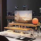 YGYQZ Verstellbare Monitorerhöhung aus Holz für den Schreibtisch, 2-stöckiger Dual-Monitorständer mit…
