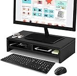 PC Bildschirm Ständer, Desktop Organizer Ständer PC Monitor Ständer Monitorständer mit 2 Etagen aus…